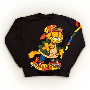 Garfield Skateboard Crewneck Sweatshirt Jim Davis Cartoon Small